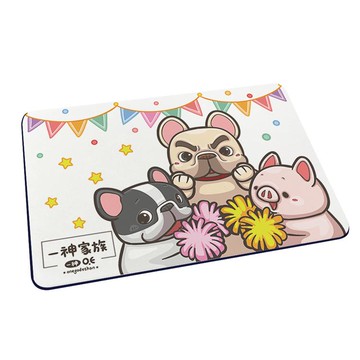 【Onegod Ethan 一神家族】軟式珪藻土吸水地墊-皮古 歡樂啦啦隊 （60x40x0.5cm） _廠商直送