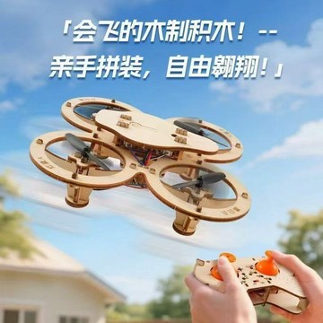 免運到貨✨ DIY手工玩具 木製模型 四軸玩具 增強動手能力 木質玩具 拼裝無人四軸玩具 遙控玩具