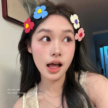 現貨624💥不規則花朵髮夾邊夾側邊韓系碎髮劉海bb夾子小發卡多巴胺少女頭飾