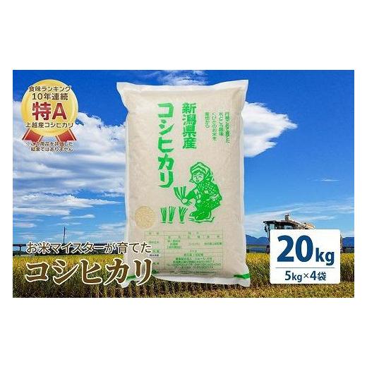 ふるさと納税 新潟県 上越市 令和5年産 お米マイスターが育てた上越産コシヒカリ20kg (5kg×4)白米　精米