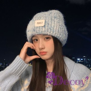Decoy 糖果色系 時尚包頭圓頂針織毛線帽 藍色