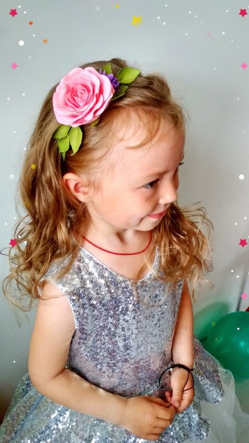 帶粉紅玫瑰的新娘頭帶 女士頭帶 手工花頭帶