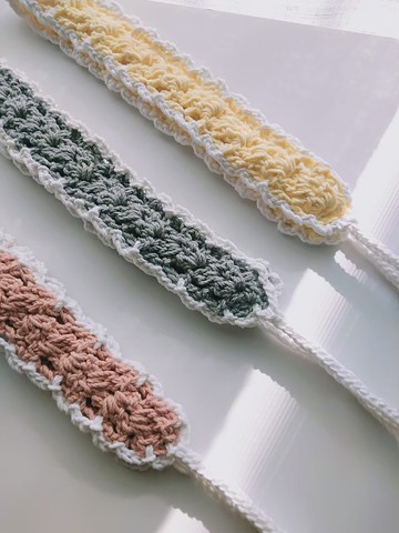 手工編織小白邊髮帶