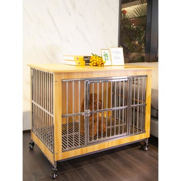 不銹鋼狗籠木質家用室內大型犬帶廁所寵物狗狗小型犬中型犬狗籠子