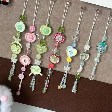 簡單新手🎉高顏值鈕釦飾品DIY材料包隨心配彩色ins風可愛手作鑰匙扣手機掛件鈕扣裝飾包包吊飾配件 鑰匙圈材料手做鑰匙鏈