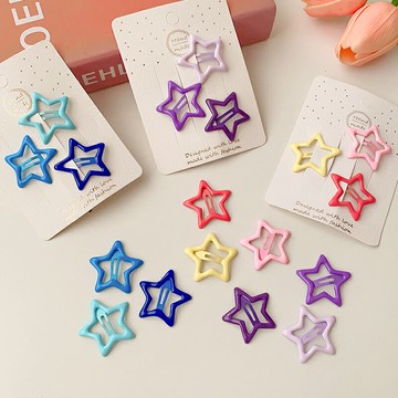 髮夾 邊夾 抓夾 多巴胺星星髮夾可愛少女心側邊夾瀏海夾前額y2k小夾子頭飾『ZW6509』