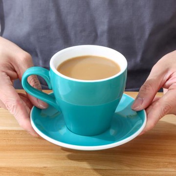 北歐風創意拿鐵杯郁金香卡布杯美式拉花杯陶瓷加厚咖啡杯碟280ml