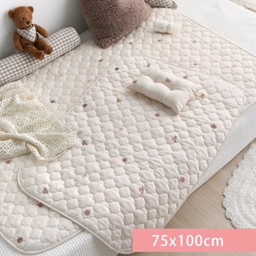 韓國 Prielle - 純棉防水墊-玩偶刺繡狗狗 (75*100cm)