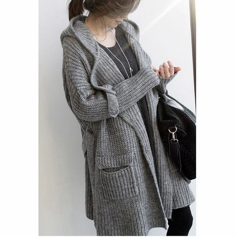 レディース コーディガンロングカーディガンコート ジャケット カジュアル フード付き ベルト付き 長袖 レジャー オシャレ 暖かい 秋冬 フリーサイズ 通販 Lineポイント最大get Lineショッピング