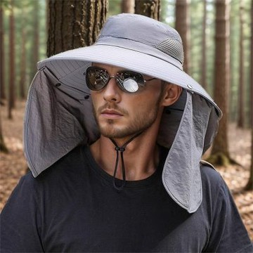 MoonDy 速乾帽 大帽簷 輕薄透氣 釣魚帽 可折疊帽 男生遮陽帽 遮陽帽 登山帽 帽子