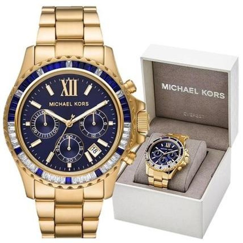 MICHAEL KORS マイケルコース ネイビーダイヤル クリスタル 腕時計