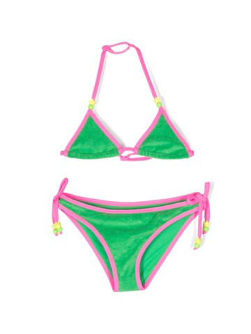 MC2 Saint Barth Kids - bead-detail bikini set - kids - Polyamide/Cotton - 6 yrs - Green