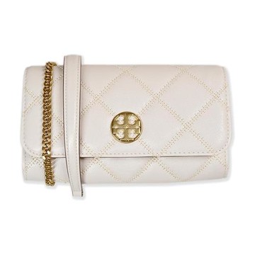 【TORY BURCH】WOC菱格紋側背/斜背包-白色