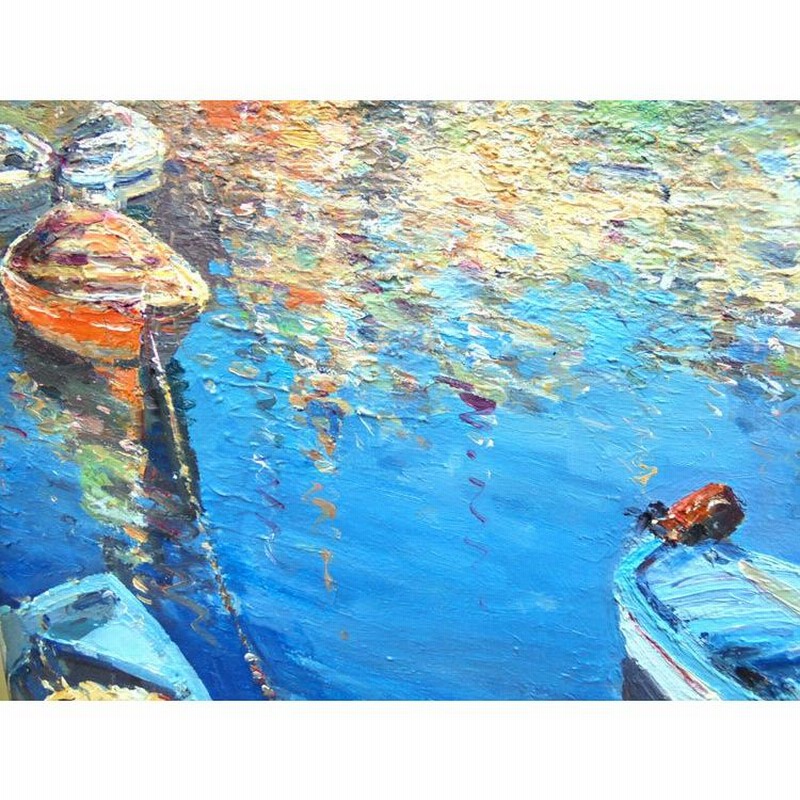 ナポリの画家作の油絵 (イタリア製額縁付き)