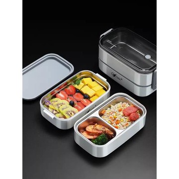 德國不銹鋼保溫飯盒上班族餐盒大容量可微波爐加熱雙層學生便當盒