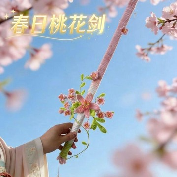 高 CP 值✨手作DIY 春日桃花劍扭扭棒diy材料包手工桃花劍送女友閨蜜禮物桃花劍道具 互換禮物 情侶禮物