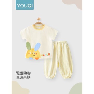 優奇寶寶夏天套裝分體女寶寶夏裝t恤兒童短袖夏季嬰兒衣服兩件套