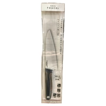 PEARL LIFE 珍珠金屬 TOUCH 系列 陶瓷三德刀 F-2417 140mm  1個  黑色手柄 + 銀色刀刃