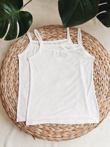 女童天絲超細莫代爾吊帶背心 - 2 件套