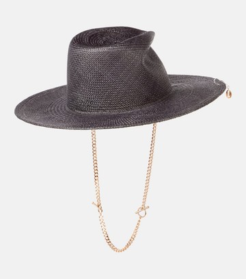 Ruslan Baginskiy Logo chain-detail straw fedora