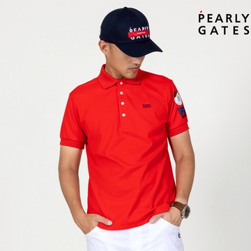 【ṔEARLY GATES】男款紅色Mr.BALL圖案設計寬鬆舒適短袖POLO衫 JGU20805