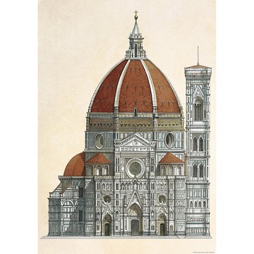 義大利 IFI 海報 聖母百花大教堂手繪圖