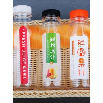 350ml大口寬口果汁瓶酵素瓶酸奶瓶鮮奶瓶一次性外賣瓶透明塑料瓶