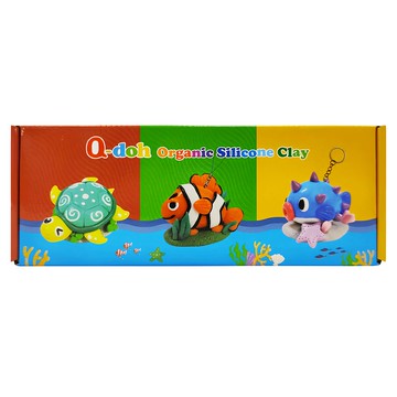 Q-doh 魔法定型有機矽膠黏土 海底冒險 Set  1盒  1條