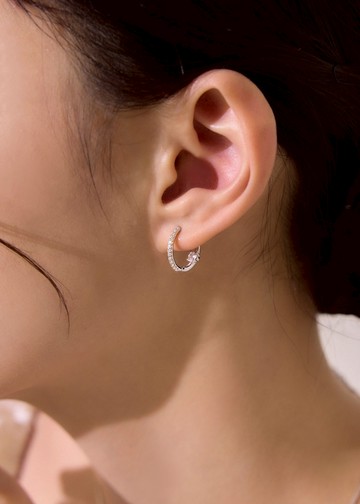 閃耀圓圈・純銀耳環