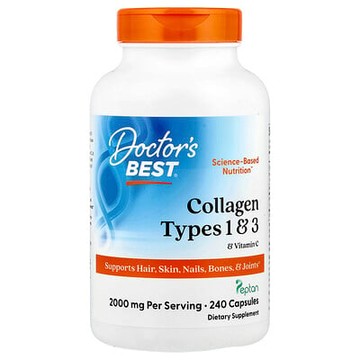 Doctor's Best, 1 型和 3 型膠原蛋白和維生素 C 膠囊，240 粒