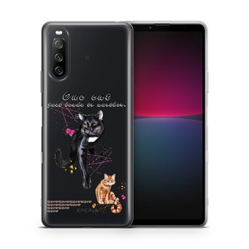 INGENI 【INGENI】Sony Xperia 10 IV 手機殼 保護殼 TPU全軟式 設計師彩繪手機殼-一貓又一貓