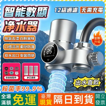 OYou+✨紫光滅菌 智能數顯淨水器 免插電 可直飲 高精度過濾 淨水器 雙檔調節 復合阻垢 十層強效過濾雜質 去餘氯