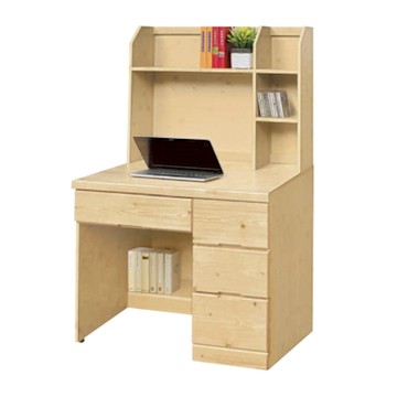 文創集 歐瑞實木3.3尺四抽書桌組合-98x58x148cm免組