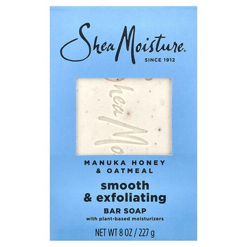 SheaMoisture, 順滑去角質塊皁，麥盧卡蜂蜜和燕麥，8 盎司（227 克）