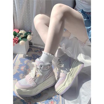 星星點點/秋冬原創Lolita高邦板鞋休閑鞋運動鞋可愛軟妹百搭lo跑