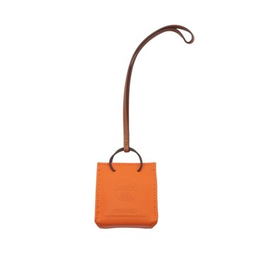 HERMES 愛馬仕 Sac Orange 吊飾 橘色 Agneau Milo羊皮 D刻 【二手名牌BRAND OFF】