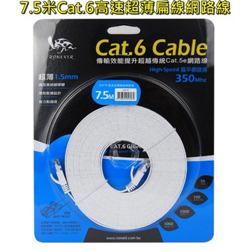 【台灣現貨🔥免運🔥24H出貨】網路線 高速網路線 Cat.6高速超薄扁線網路線-7.5米 扁線 寬帶線 興雲網購