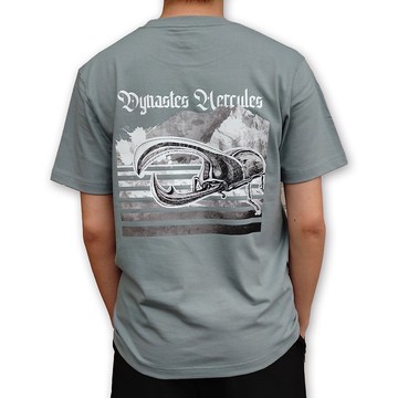 【原創】昆蟲系列純棉T恤-赫克力士長戟大兜蟲兩面圖/藍灰色