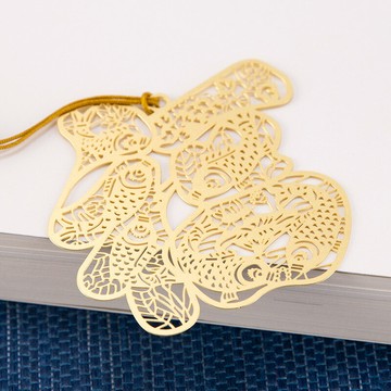 中國風古典金屬黃銅書簽福字創意鏤空雕刻流蘇書簽出國送老外禮品