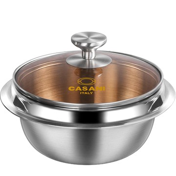 CASANI IH電磁爐適用三層複合不鏽鋼釜鍋  1組  20cm  不鏽鋼