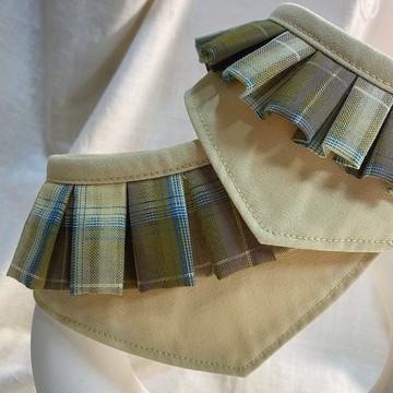 發裁手作。Facai Handmade 寵物領巾 毛孩瑪格領_英倫綠格