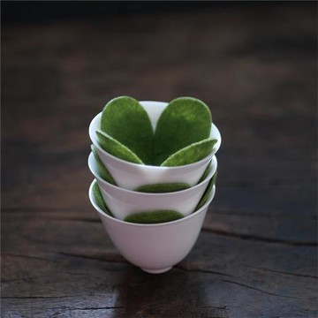 Yicuo's day|毛氈茶托主人杯茶杯隔片旅行茶具收納防磕碰刮擦墊子