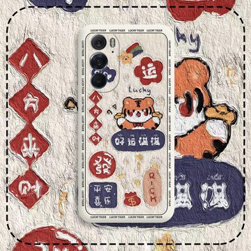 油畫好運滿滿摩托羅拉x30手機殼motoedges30液態硅膠eagex30全包防摔s30手機套簡約款虎年個性創意可愛女男