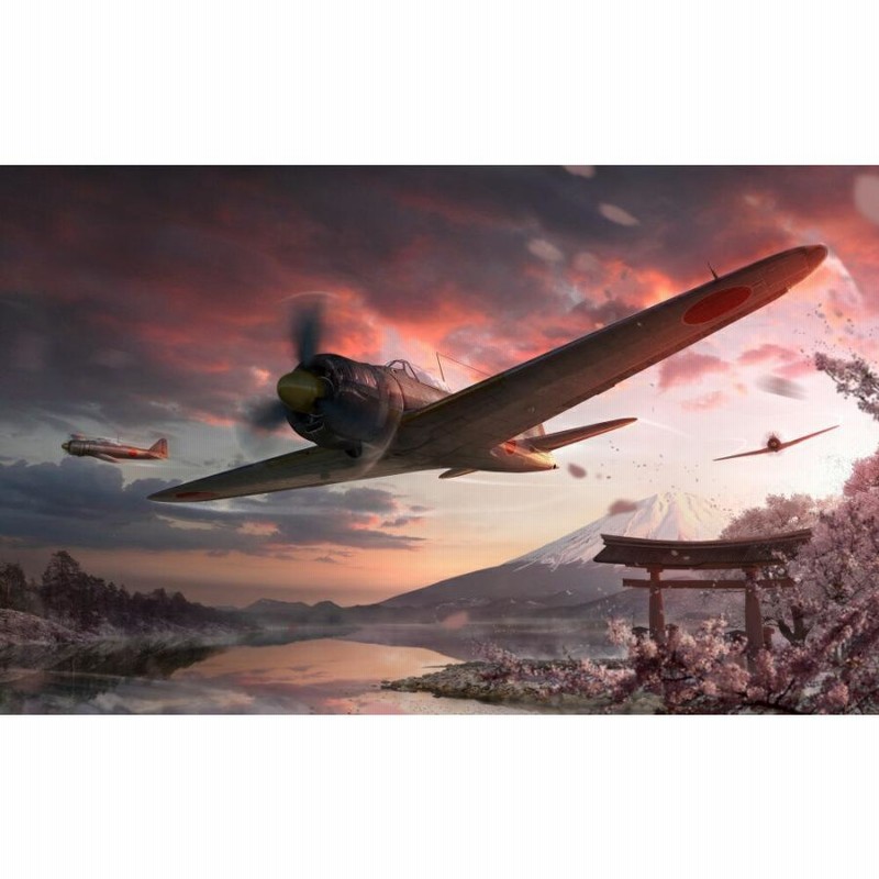 絵画風 壁紙ポスター (はがせるシール式) ゼロ戦 零戦21型 A6M2