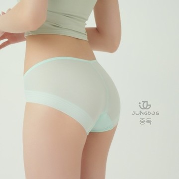 韓國 JUNGDOG 獨家布料超輕薄無痕內褲 蘋果綠 - L