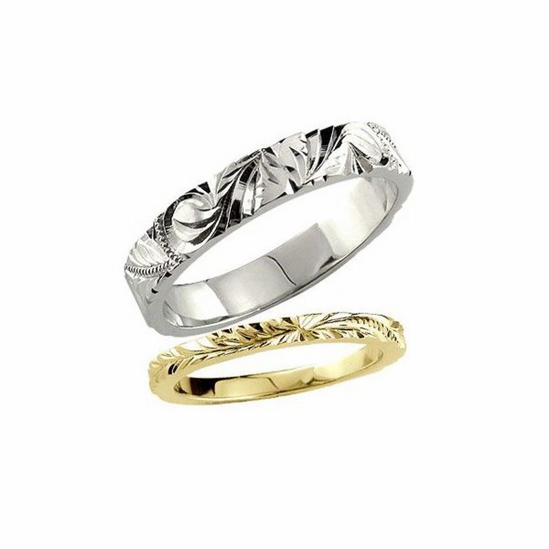 ハワイアンジュエリー 結婚指輪 安い 結婚指輪 ハワイアンペアリング プラチナ900 イエローゴールドk18 結婚記念 2本セット 地金 18金 ストレート カップル 通販 Lineポイント最大0 5 Get Lineショッピング