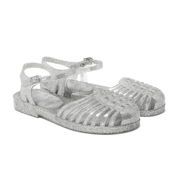 韓國 ROCKFISH GLAIR STRAPPY SANDALS 女款 魚骨鏤空果凍涼鞋 亮片銀GLITTER SILVER