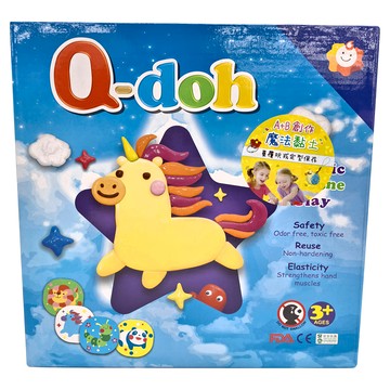 Q-doh 魔法定型有機矽膠黏土 6色創作板組 安全無毒 可重複使用  1組  1條