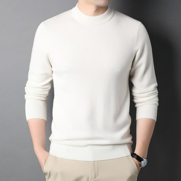 現貨+預購 100%羊毛衣針織衫-圓領修身百搭純色防寒保暖男毛衣11色74dp3【獨家進口】【米蘭精品】