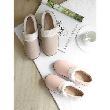 冬季軟底靜音防滑包跟情侶家居鞋室內外男女士保暖毛絨月子棉拖鞋